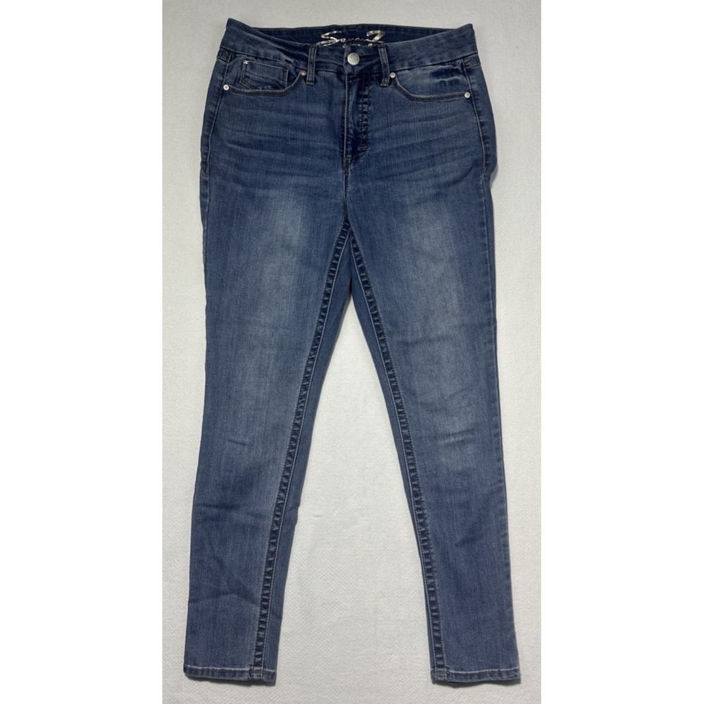 Seven7 Women's Size 10 Dark Wash Denim Tummy-Less High Rise Skinny Jeans